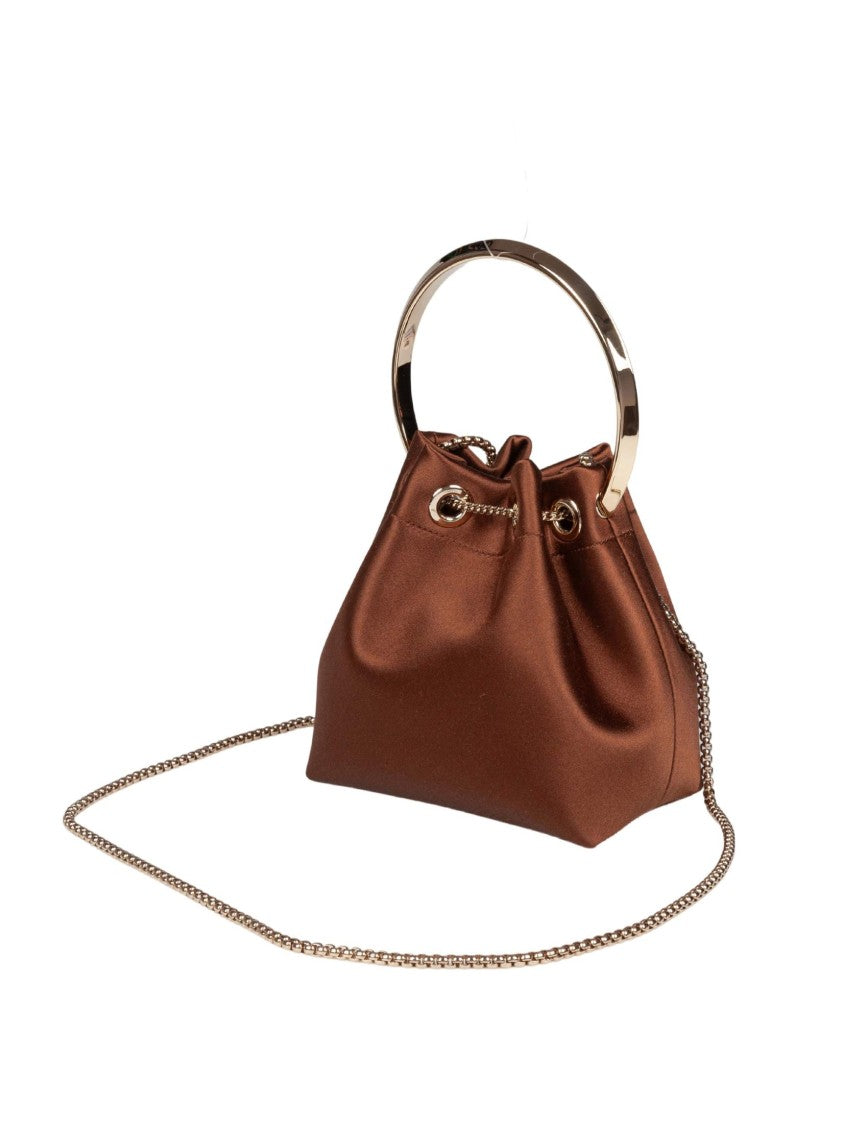 Jimmy Choo Bon Bon Fuq Satin Handbag, Bronze Color