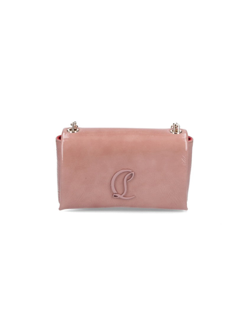 Christian Louboutin Crinkle Patent Shoulder Bag With Adjustable Gold Chain