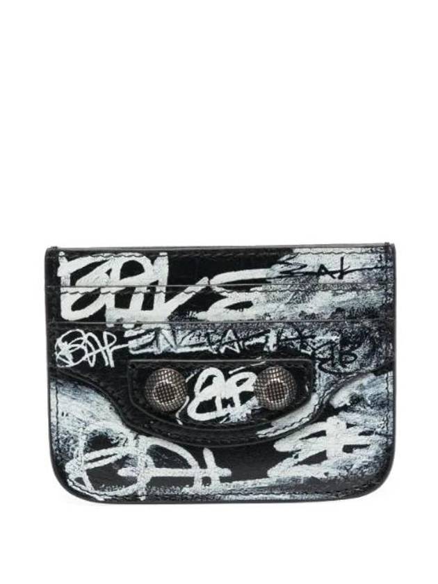 Luxury Balenciaga Trending 2025 Le Cagole Graffiti Card Wallet Black