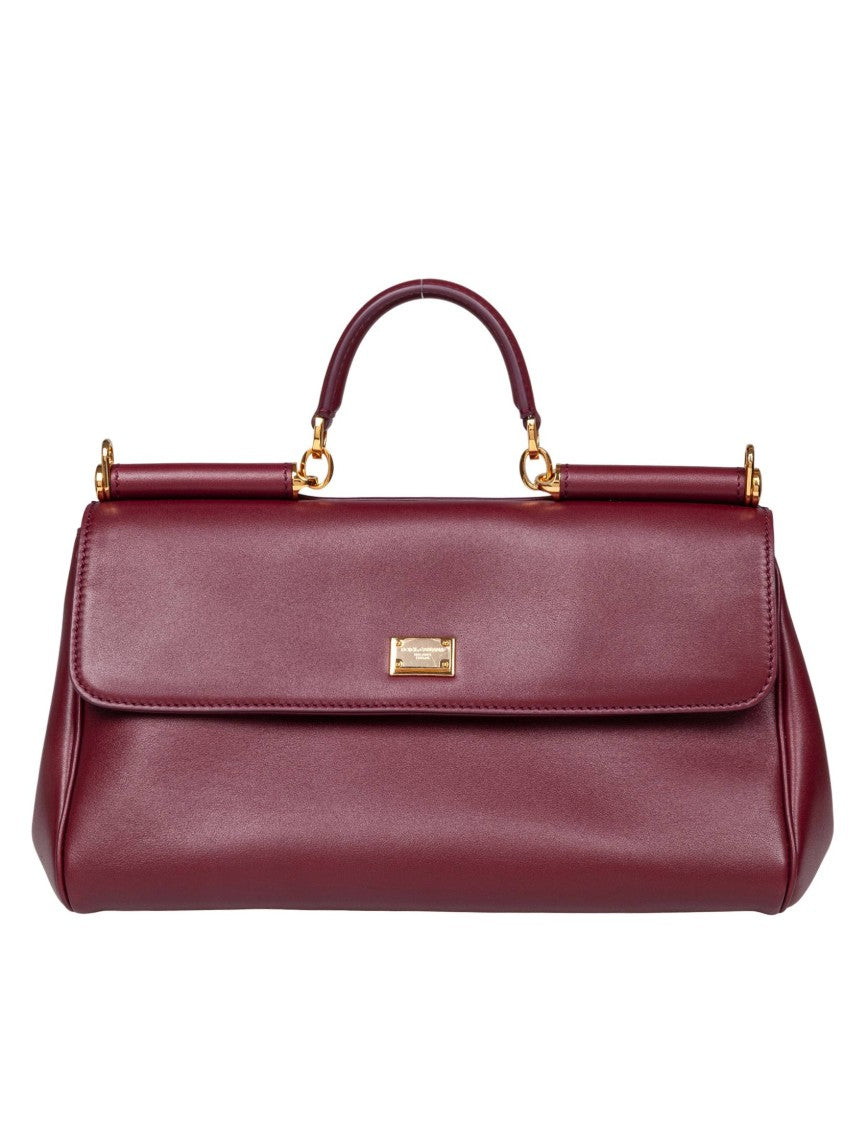 Dolce & Gabbana Vintage My Sicily Bag In Bordeaux Leather
