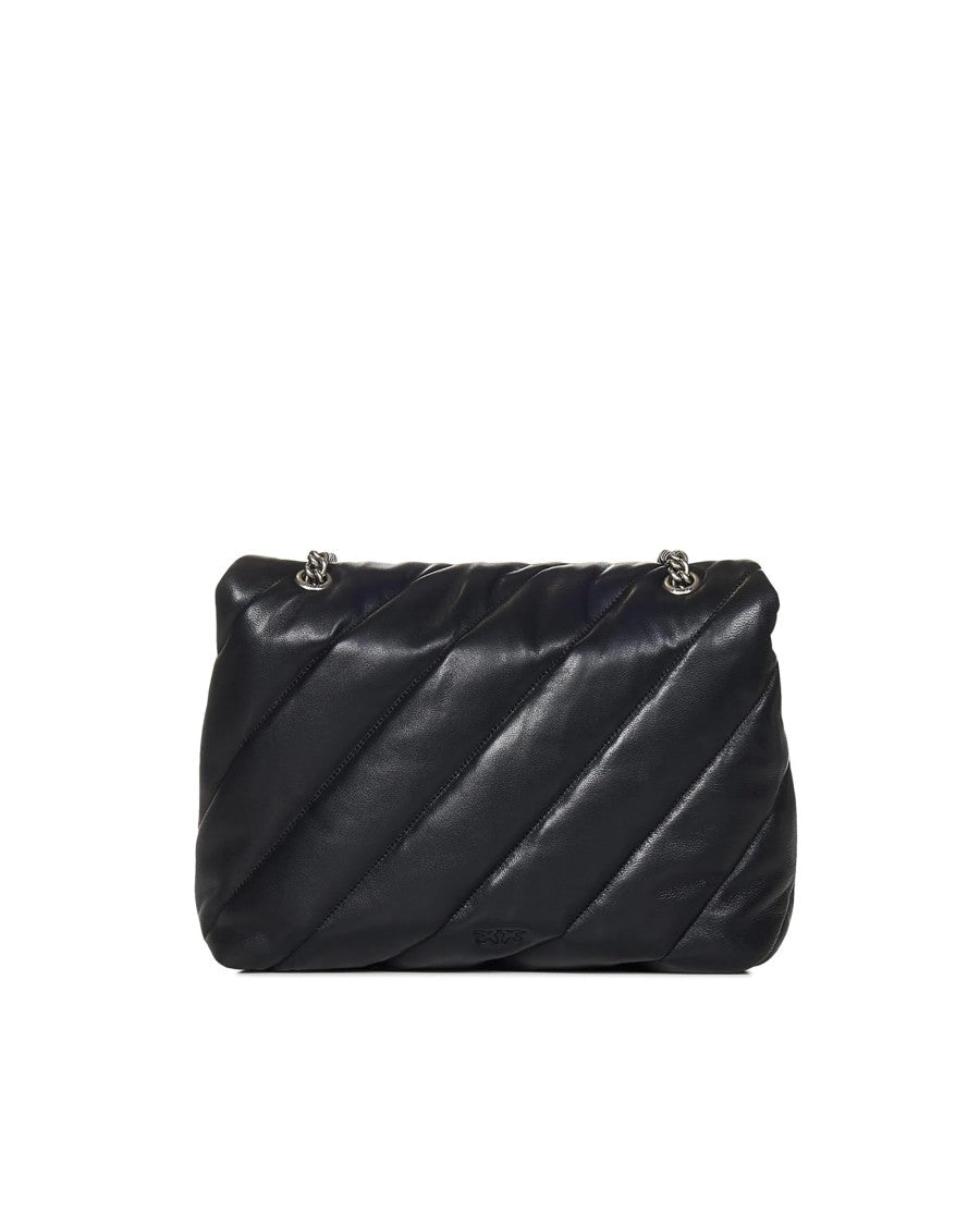Pinko Love Bag Puff Large Shoulder Bag Black/Old Silver