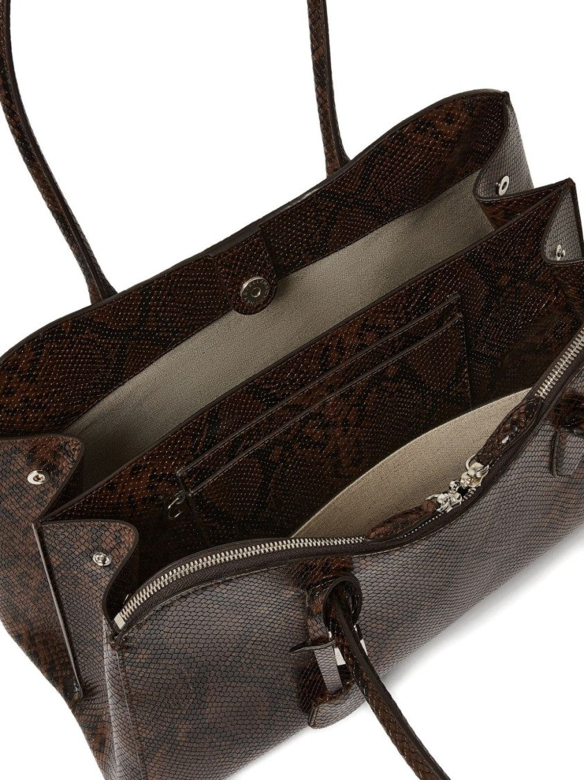 Stella Mccartney Structured Shoulder Bag With Textured Snakeskin Pattern