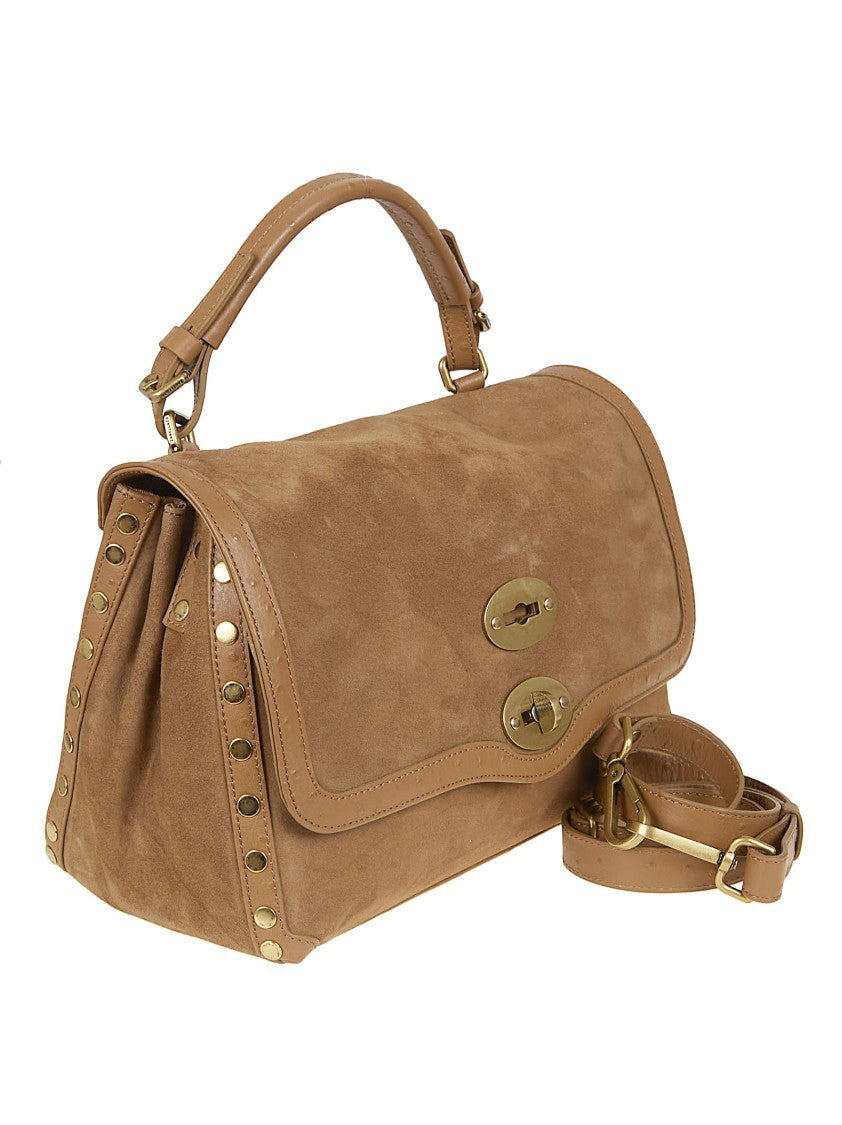 Zanellato Mini Suede Shoulder Bag With Leather Trim