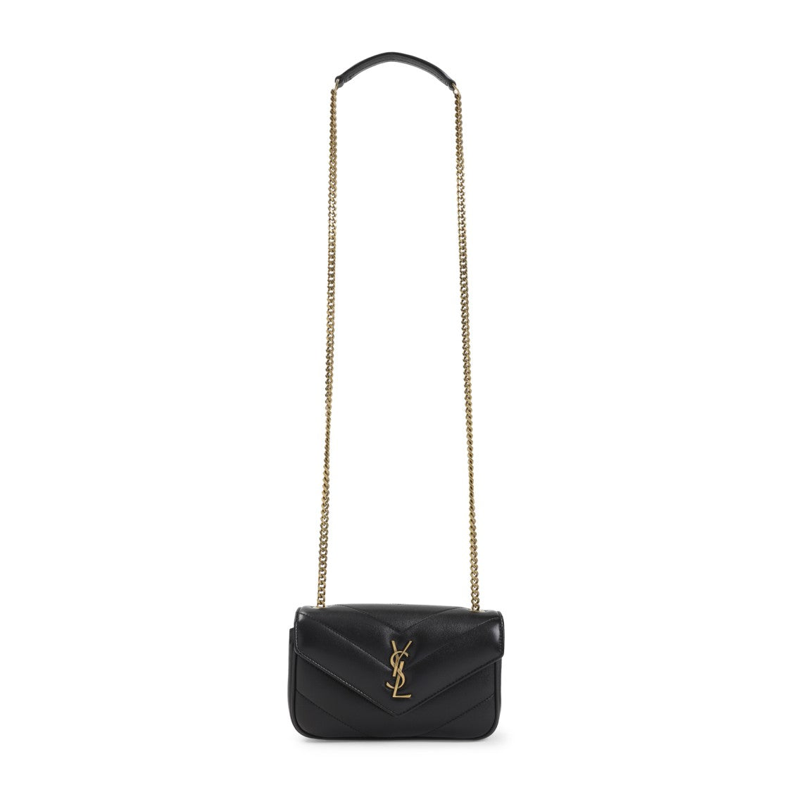 Saint Laurent Loulou Mini Black Lamb Leather Shoulder Bag