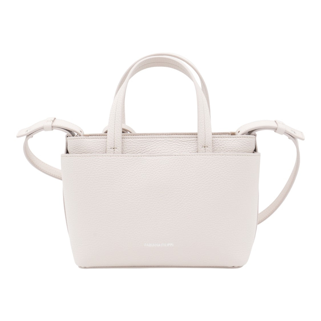 Fabiana Filippi Structured White Handbag With  And Decorative Embellishments