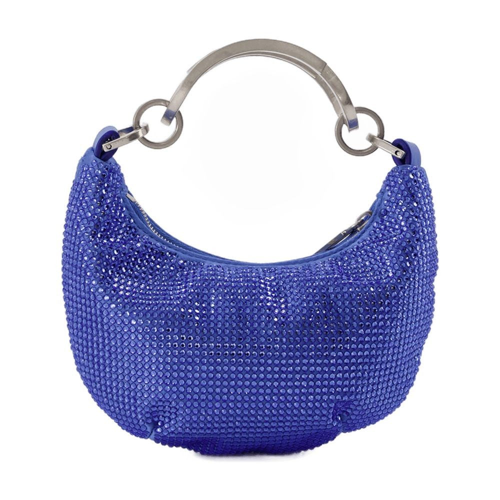Off-White Mini Binder Clip Bag In Strass / Blue