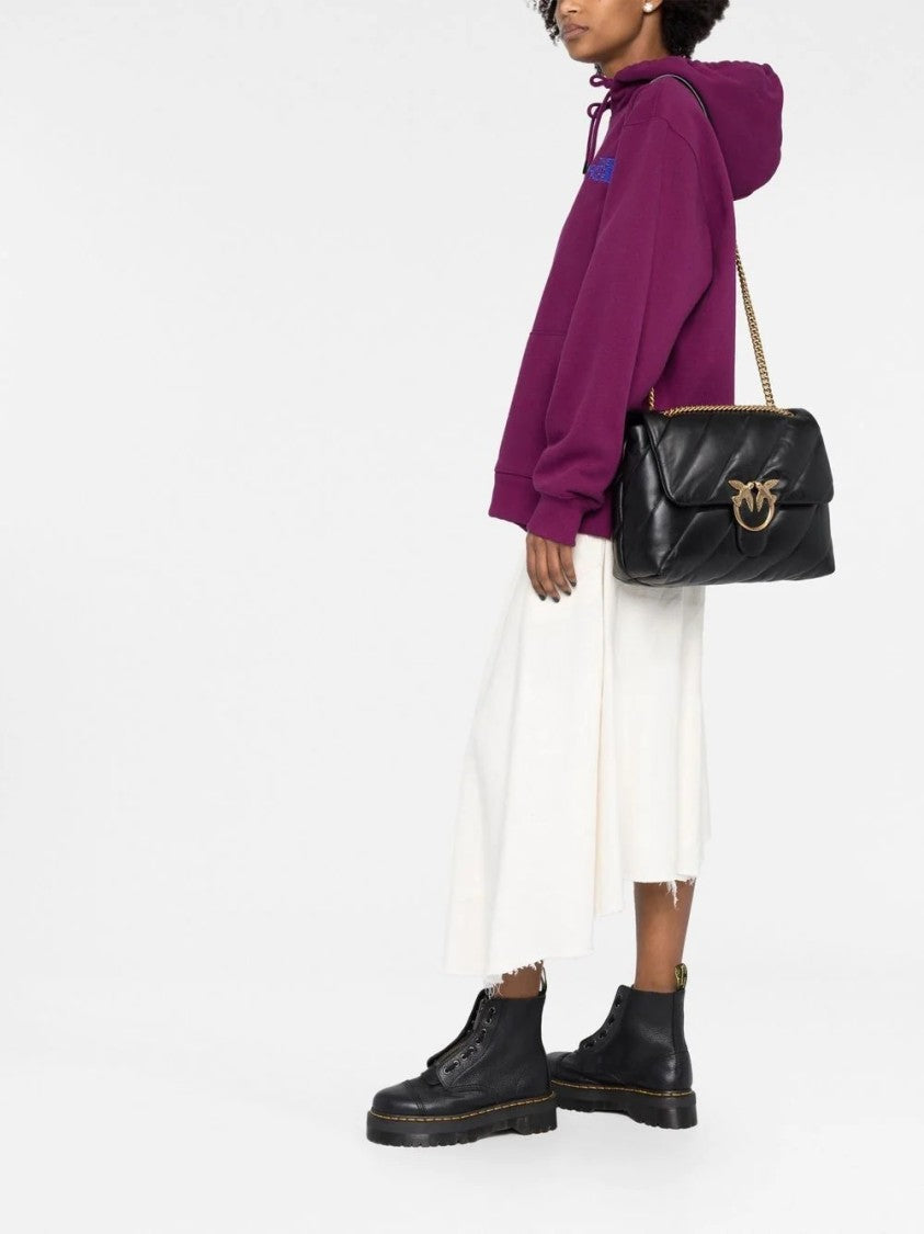 Pinko Love Big Puff Quilted Black Shoulder Bag