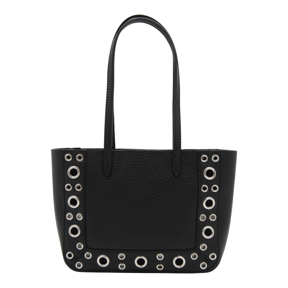 Valentino Garavani Structured Black Tote Bag With Pebbled Texture