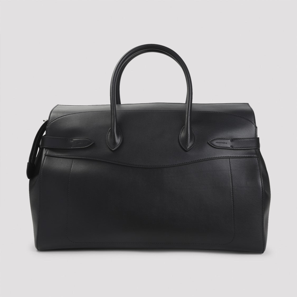 Ralph Lauren X Purple Label Smooth Leather Travel Bag With Structured Design