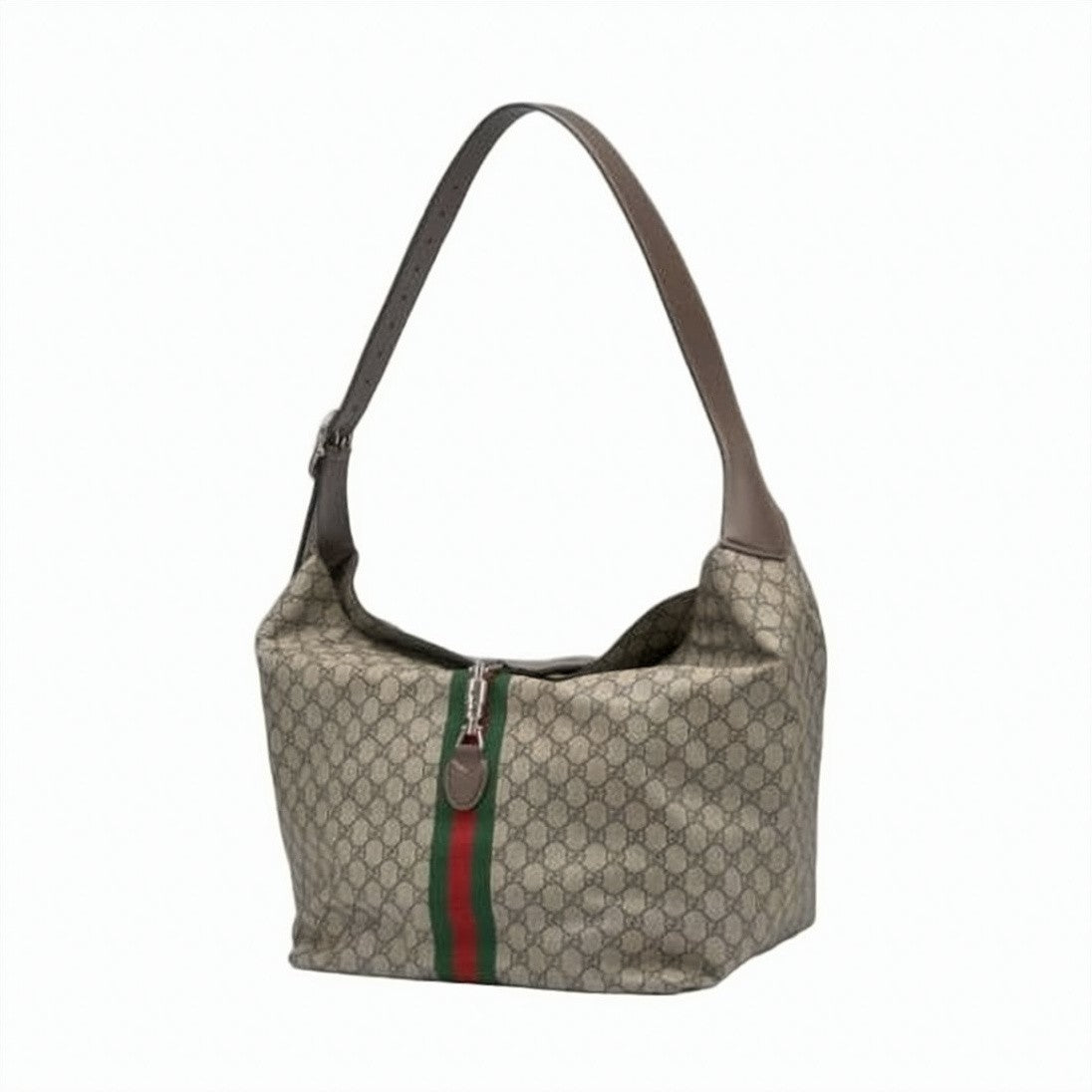 Gucci Monogrammed Shoulder Bag With Green