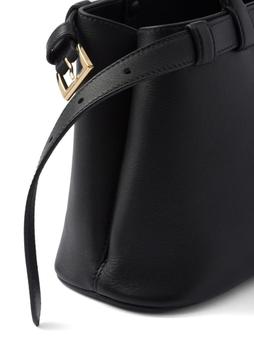 Prada Logo-Lettering Leather Tote Bag