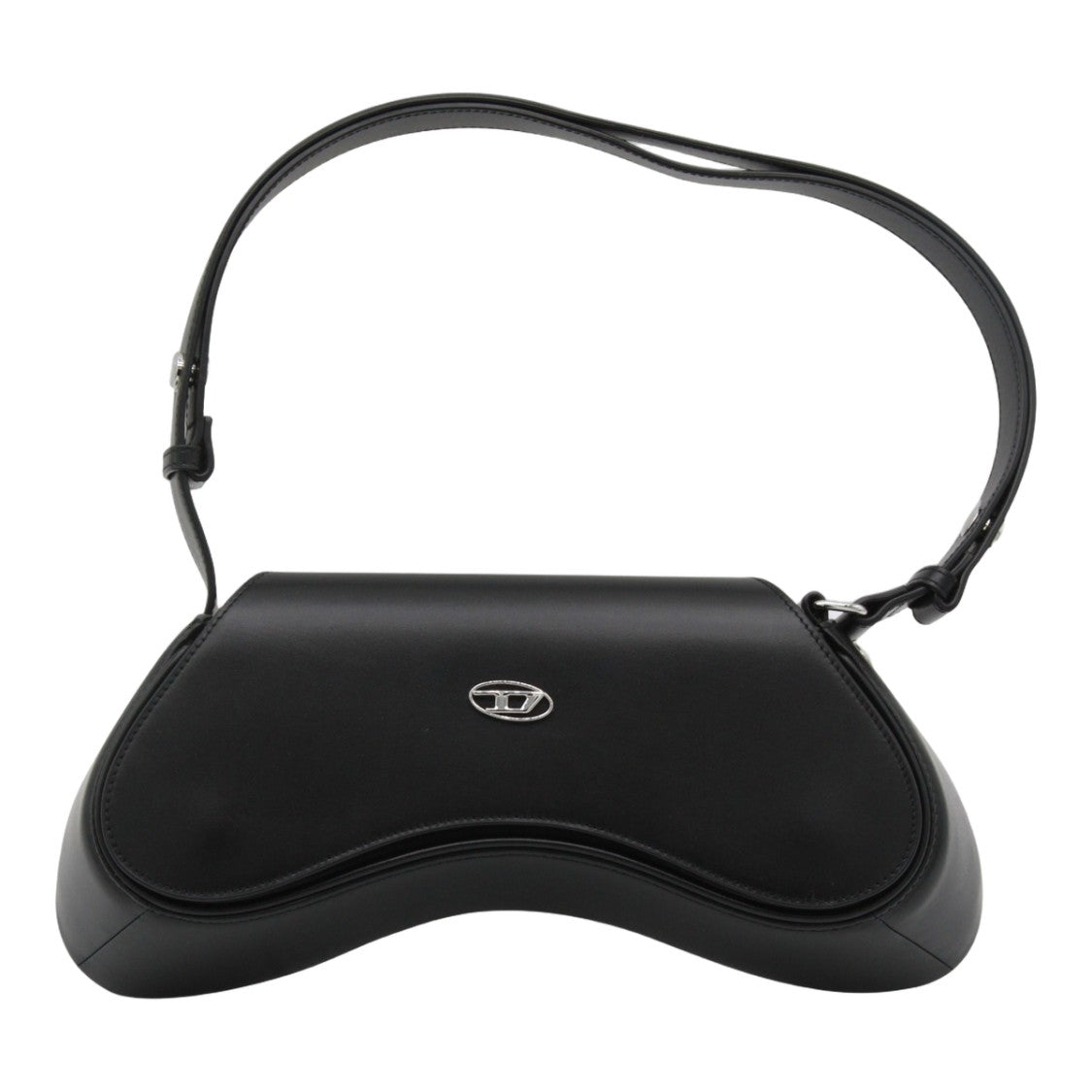Diesel Sculptural Black Bag With Adjustable Strap
