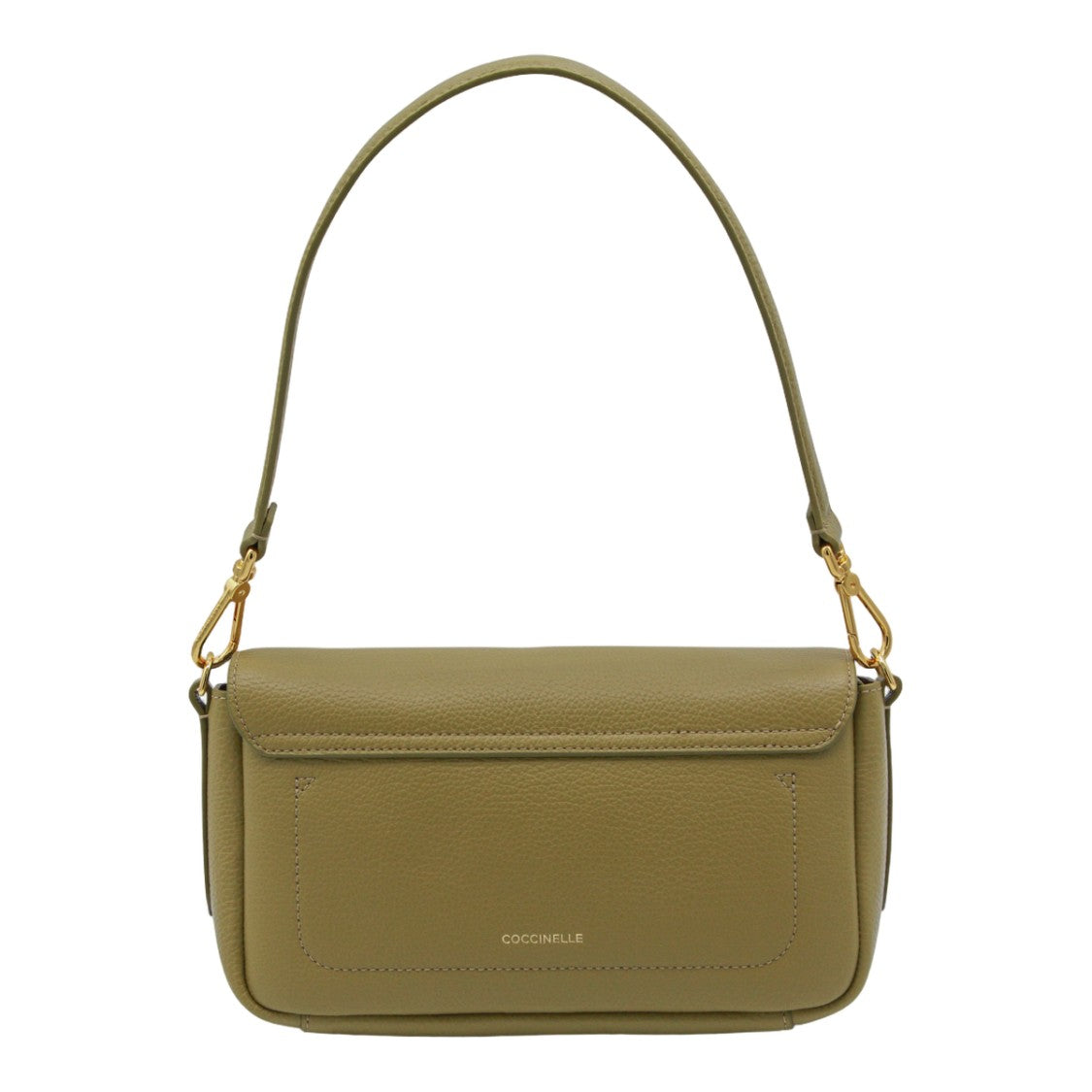 Coccinelle Structured Green Handbag With Gold-Tone Clasp