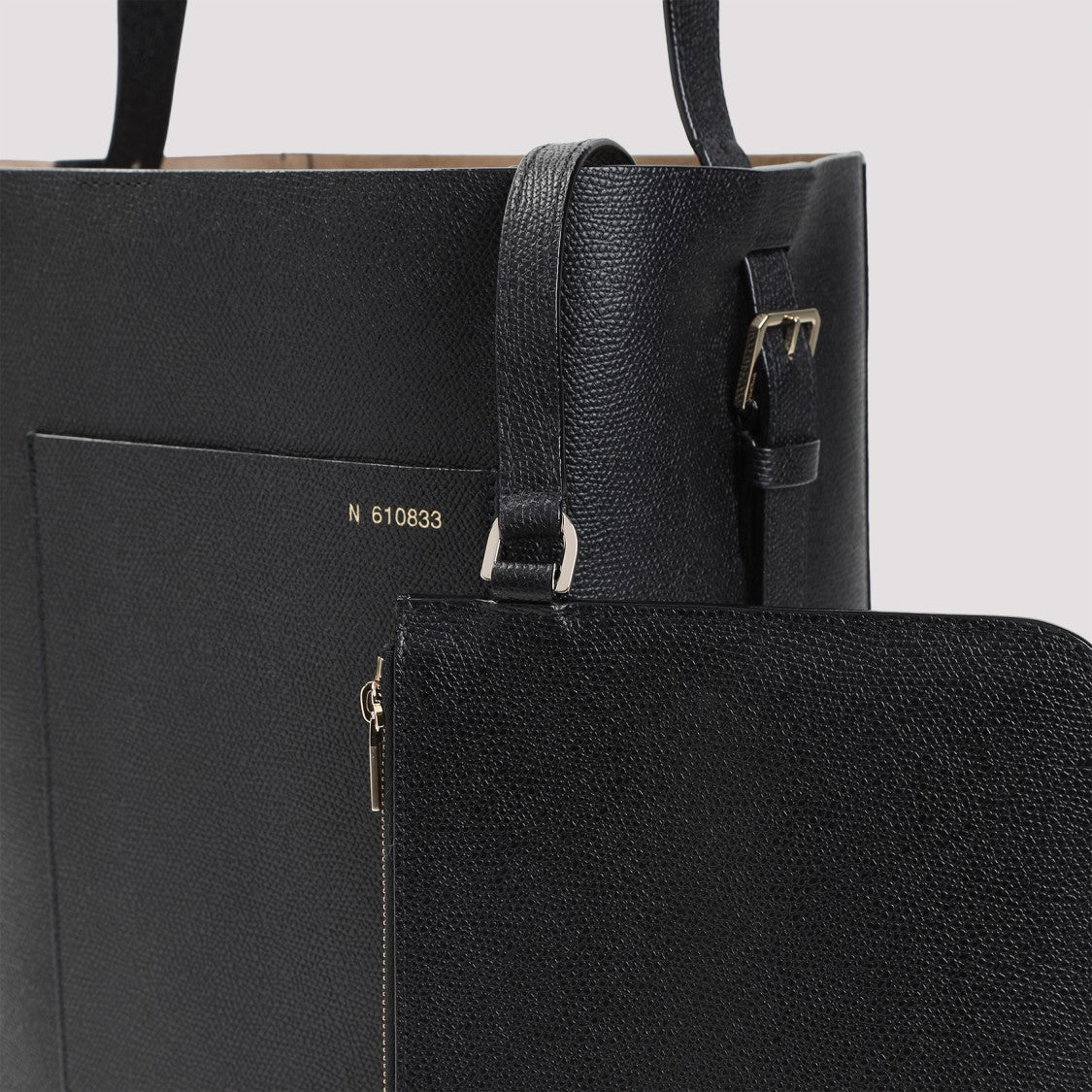 Valextra Black Calf Leather Shoulder Bag