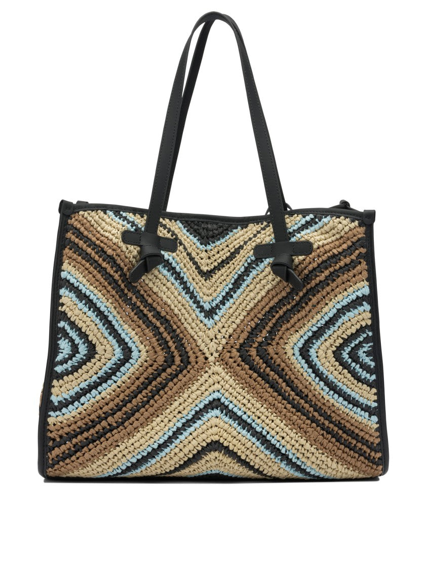 Gianni Chiarini Geometric Pattern Shoulder Bag With Leather Accents