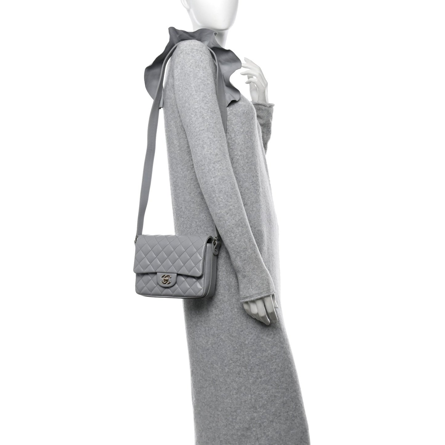 Calfskin Quilted Bolero De Chanel Flap Bag Grey