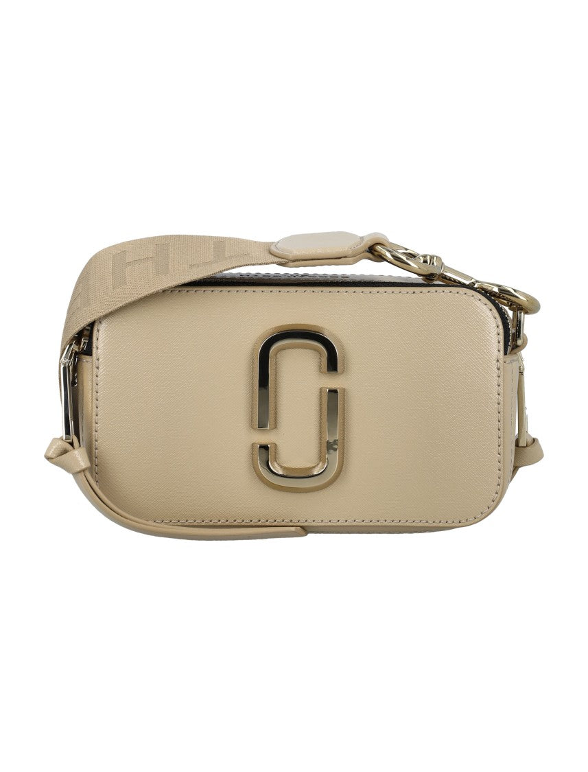 Marc Jacobs Compact Saffiano Leather Handbag With Dual Zipper