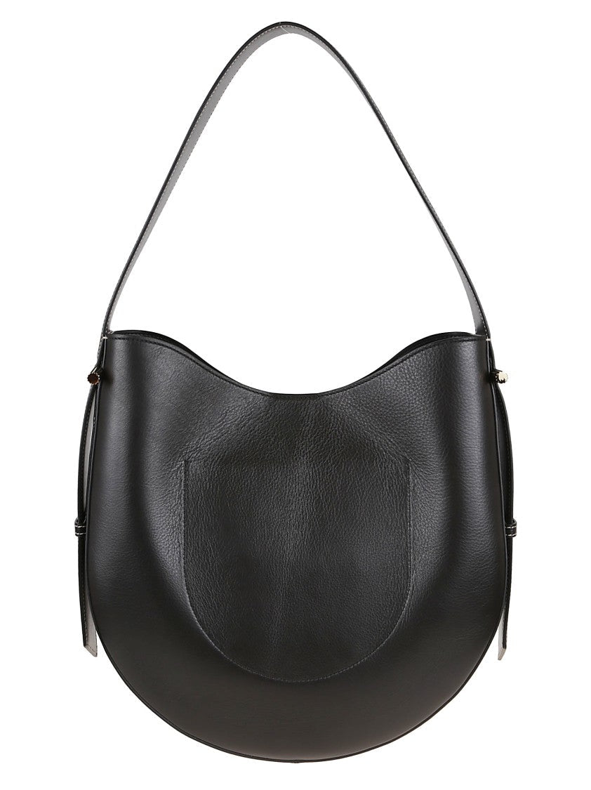Victoria Beckham Rounded Black Calf Leather Handbag