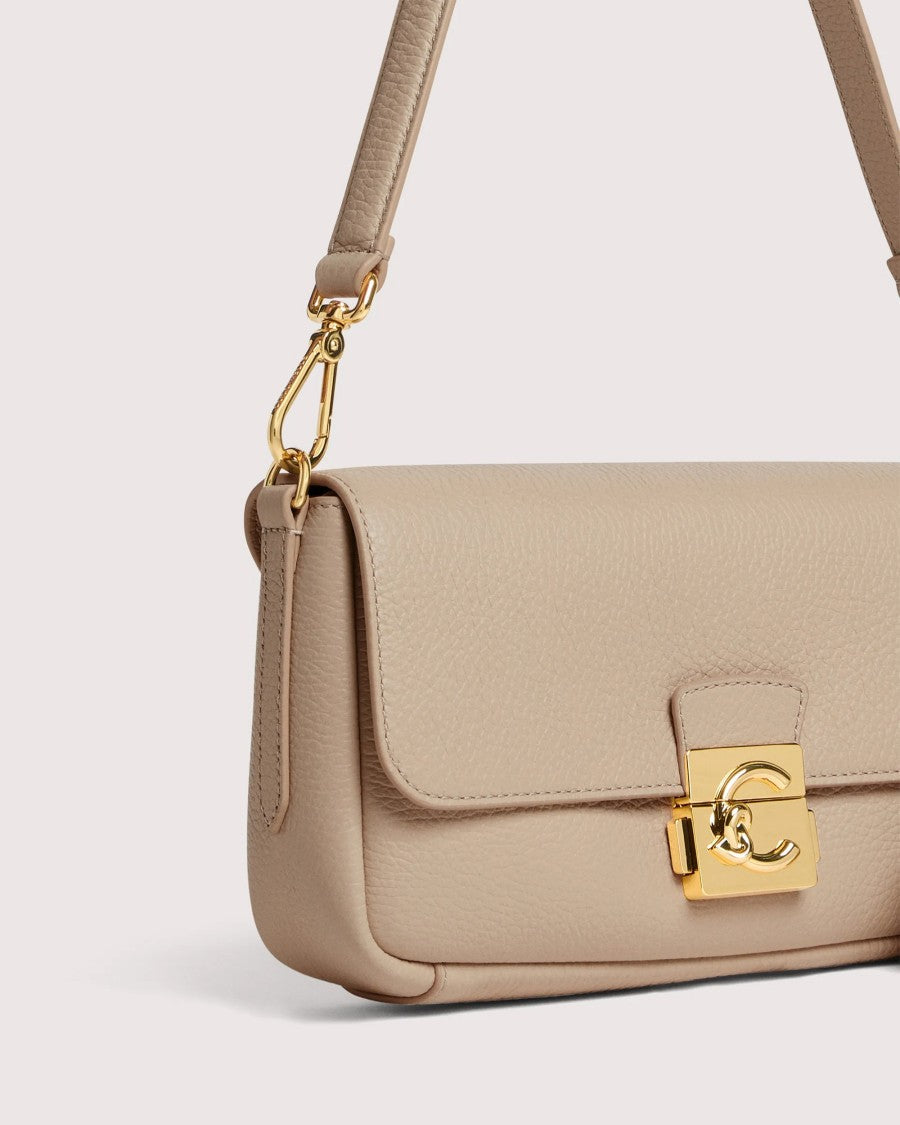 Coccinelle C-Me Lock Bag In Medium Sandshell