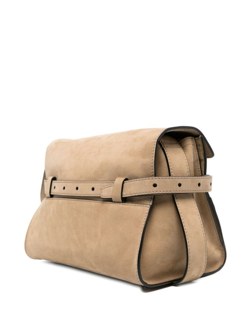 Moschino Rectangular Beige Silk And Nylon Shoulder Bag