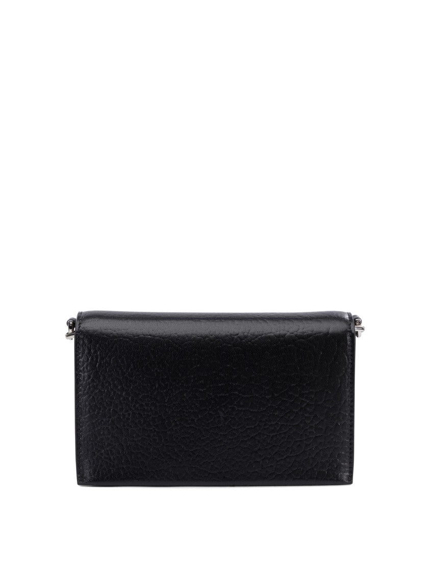 Alexander Mcqueen Textured Black Lamb Leather Clutch
