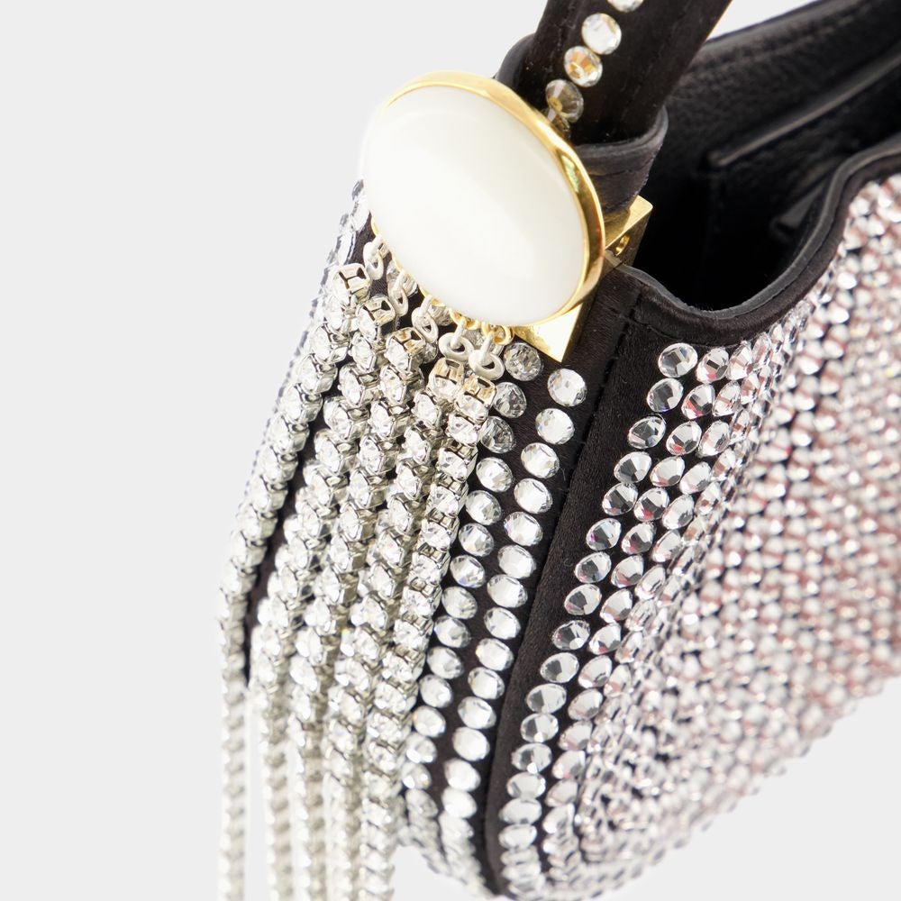 Magda Butrym Micro Vesna Hobo Bag - Black - Strass