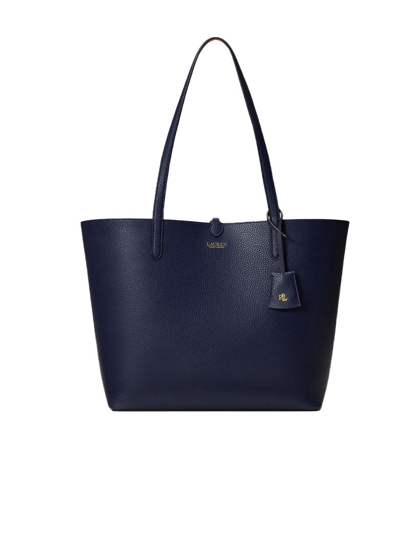 Lauren Ralph Lauren Rvrsble Medium Tote Faux Pebble Grain Bag – Blue