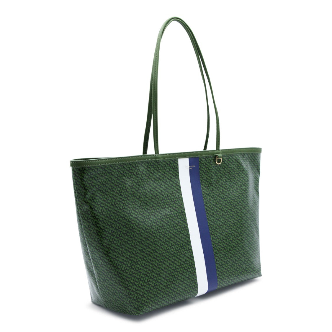 Tory Burch Textured Dark Green Tote Bag