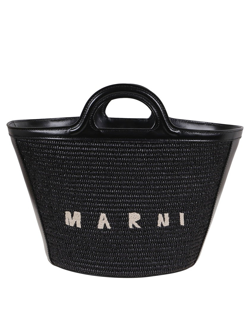 Marni Tropicalia Small Handbag With Woven Raffia Panels