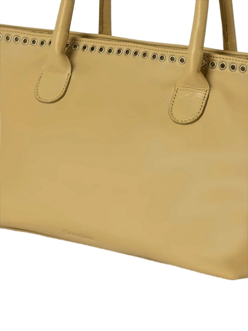 Gimaguas Structured Brown Leather Shoulder Bag