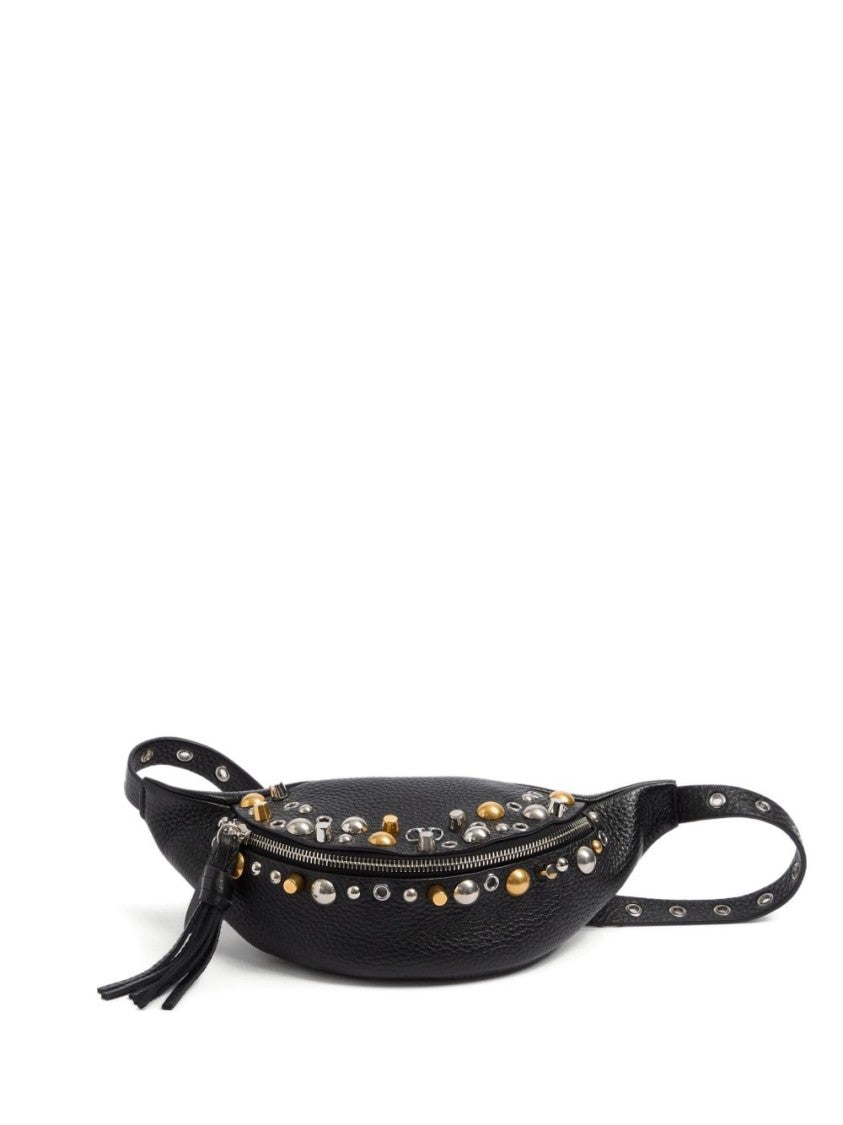 Valentino Garavani Textured Leather Belt Bag With Metal Accents