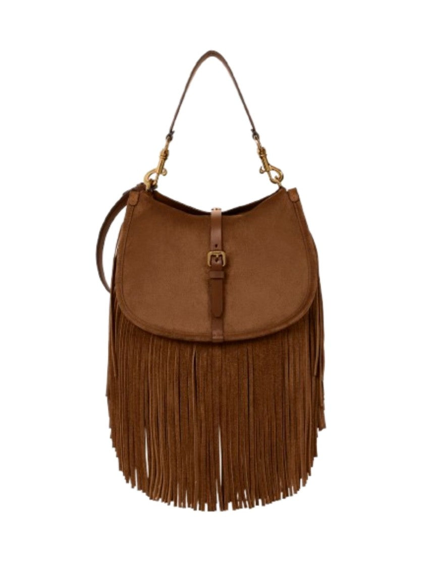 Etro Brown Shoulder Bag With Suede Fringe