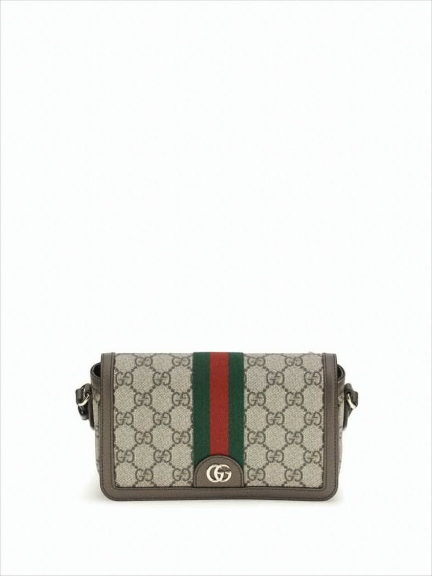 Gucci Canvas Crossbody Bag With Signature Monogram