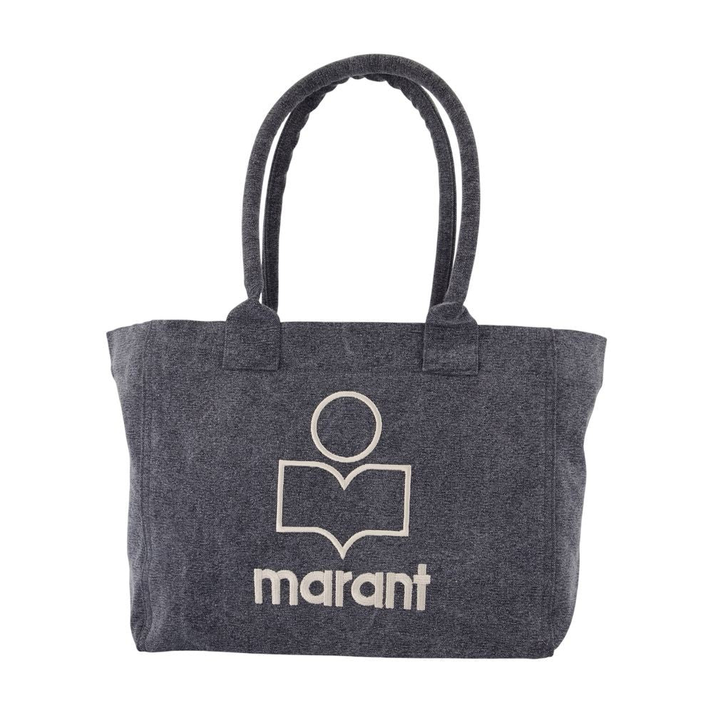 Isabel Marant Zipped Shopping Bag In Soft Faded Black Cotton