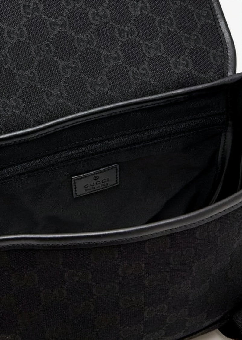 Gucci Canvas Shoulder Bag With Monogram Pattern