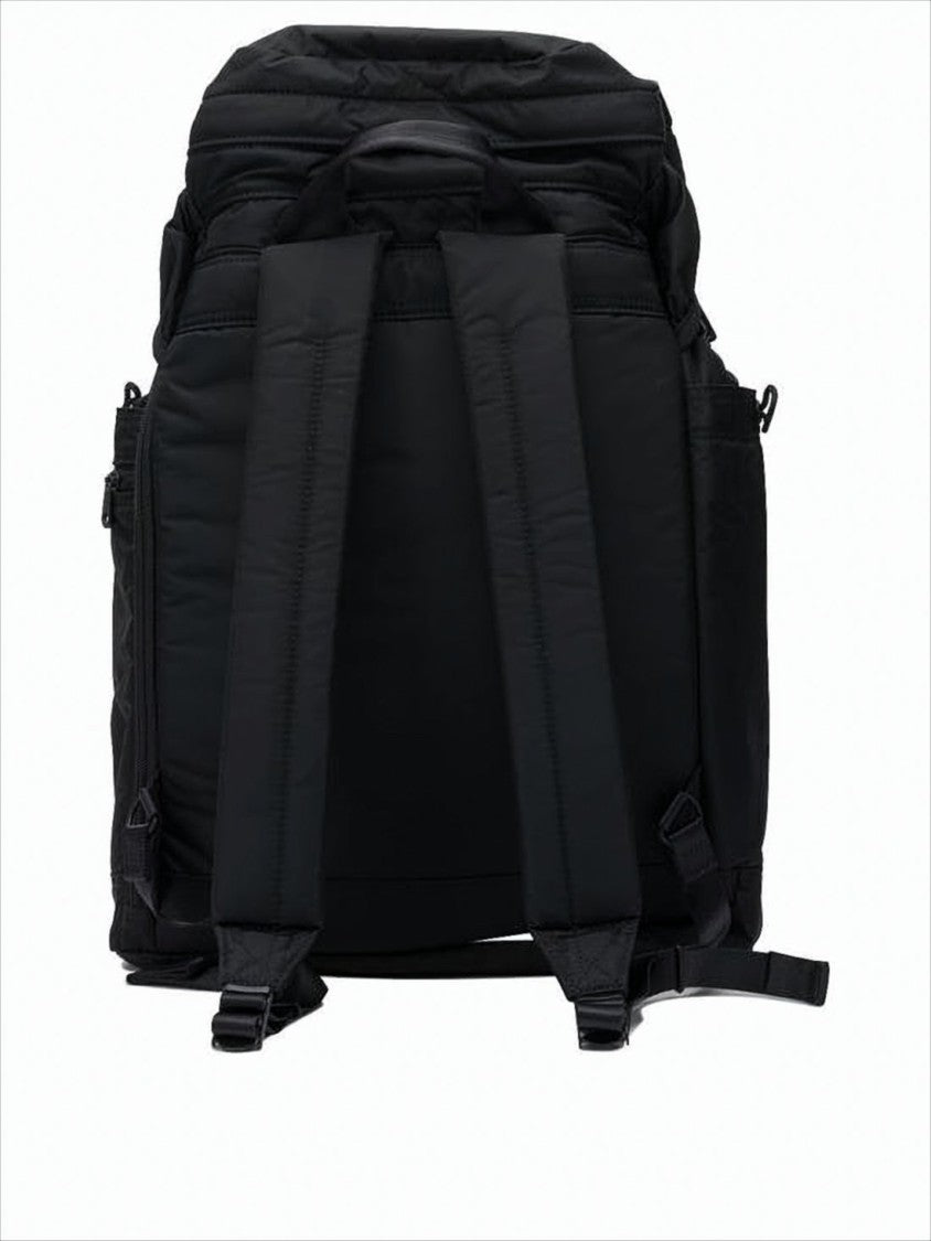 Porter Spacious Black Nylon Backpack With Drawstring Closure