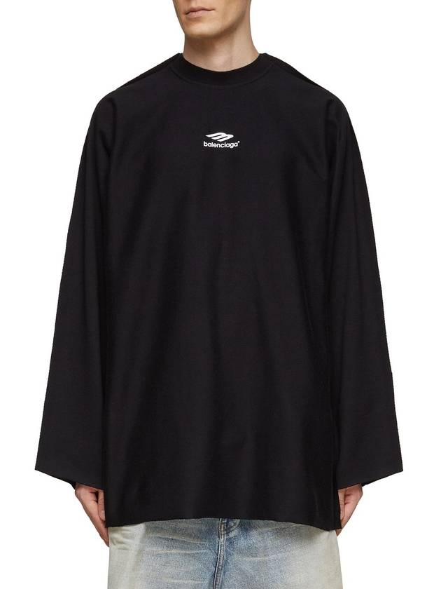 Luxury Balenciaga Trending 2025 Icon Flat Long Sleeve T-Shirt Black