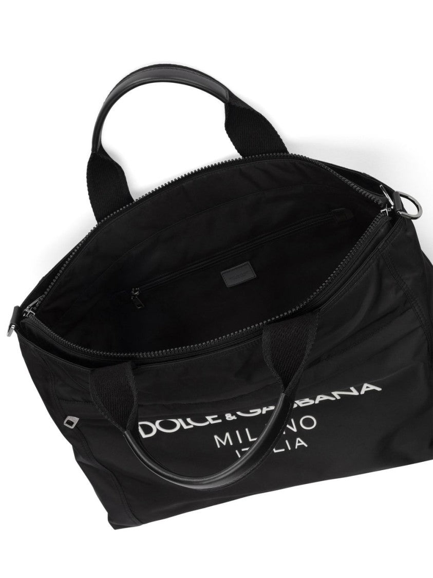 Dolce & Gabbana Rectangular Black Nylon Duffel Bag