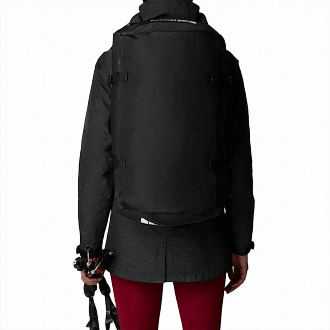 The North Face Cylindrical Black Duffel Bag