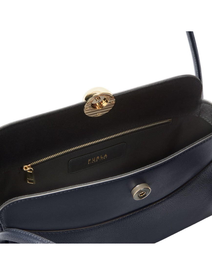Furla Nicole M Boston Leather Shoulder Bag In Blue