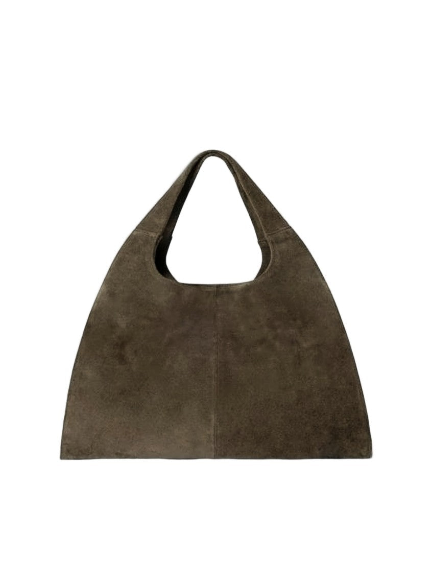 Gimaguas Trapezoidal Suede Tote Bag With Rounded Handle