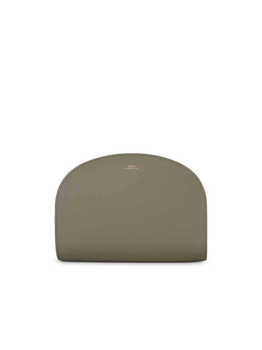 A.P.C. 'Demi Lune' Green Leather Crossbody Bag