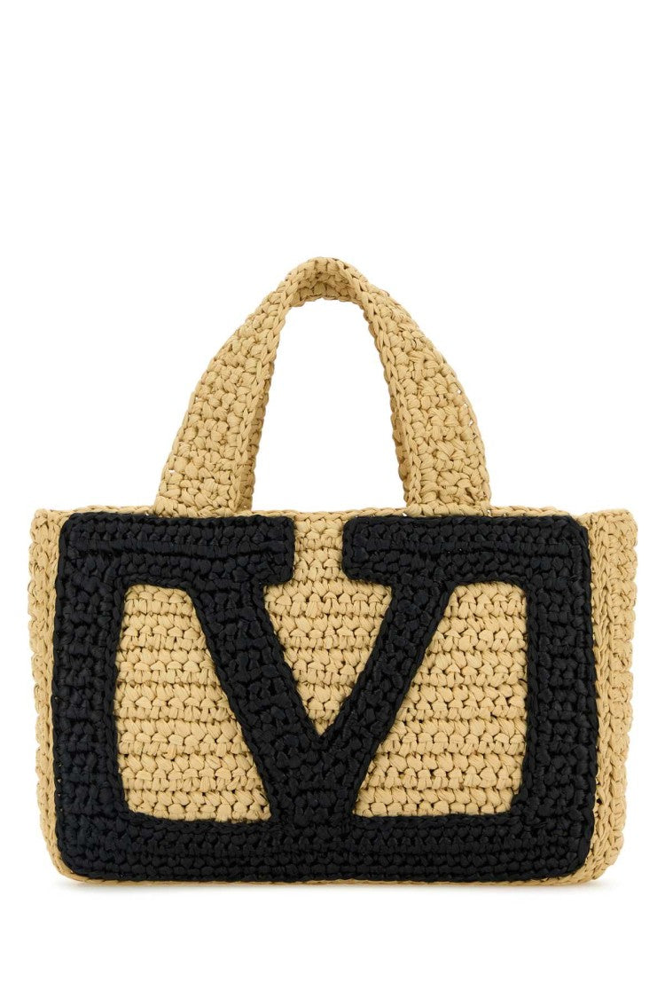 Valentino Garavani Raffia Small Viva Superstar Shopping Bag