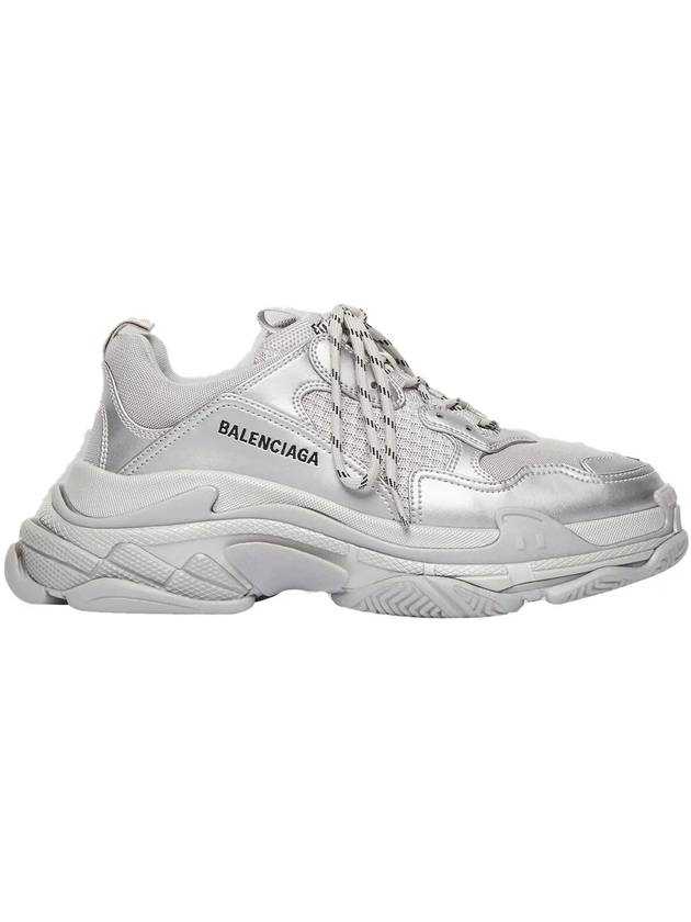 Luxury Balenciaga Trending 2025 Triple S Low Top Sneakers Silver Metallic