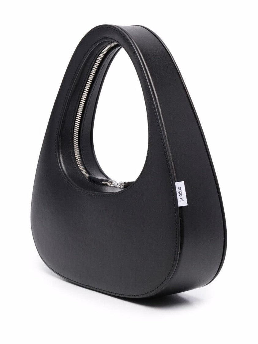 Coperni Rounded Triangular Black Leather Handbag