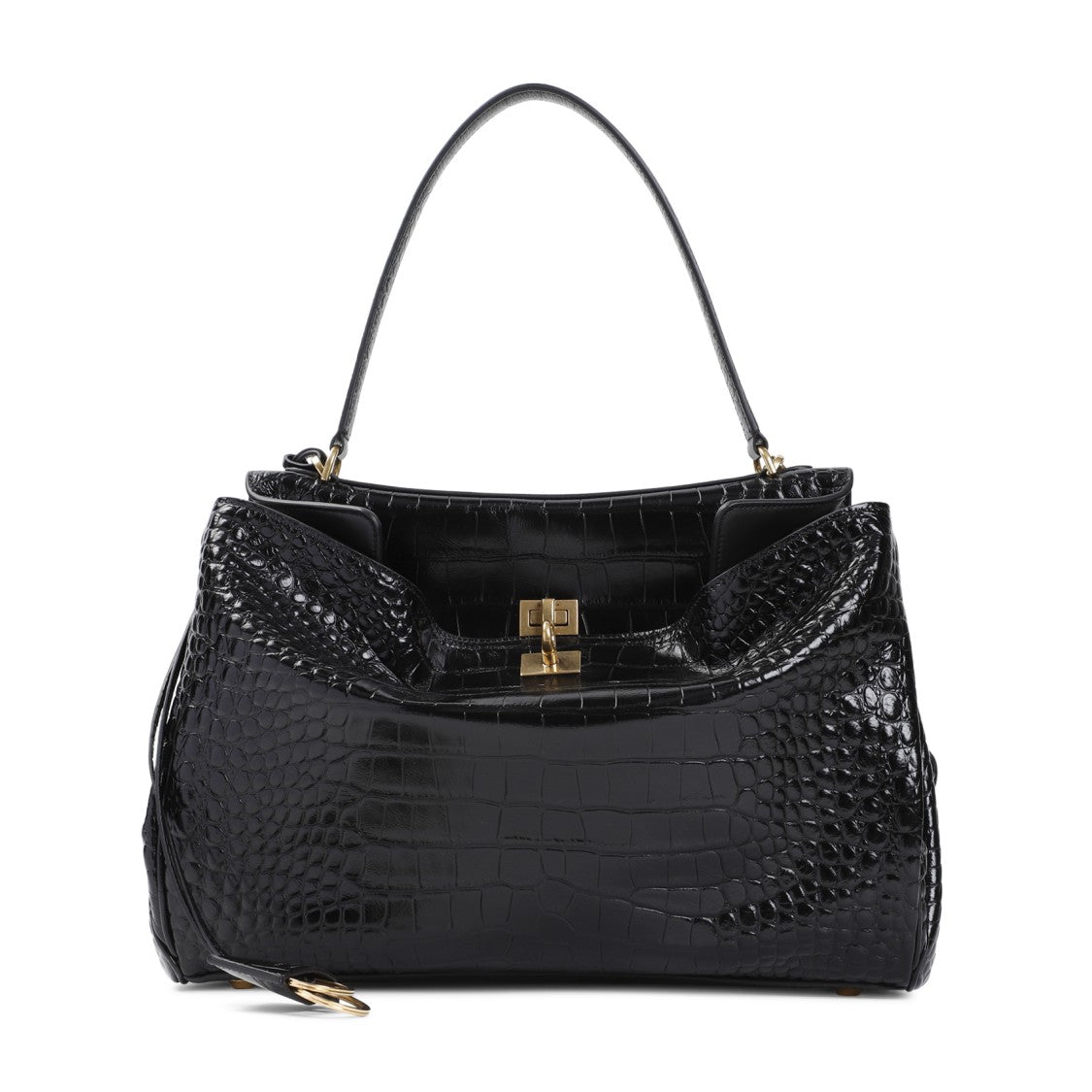 Balenciaga Black Calf Leather Rodeo Top Handle M Handbag