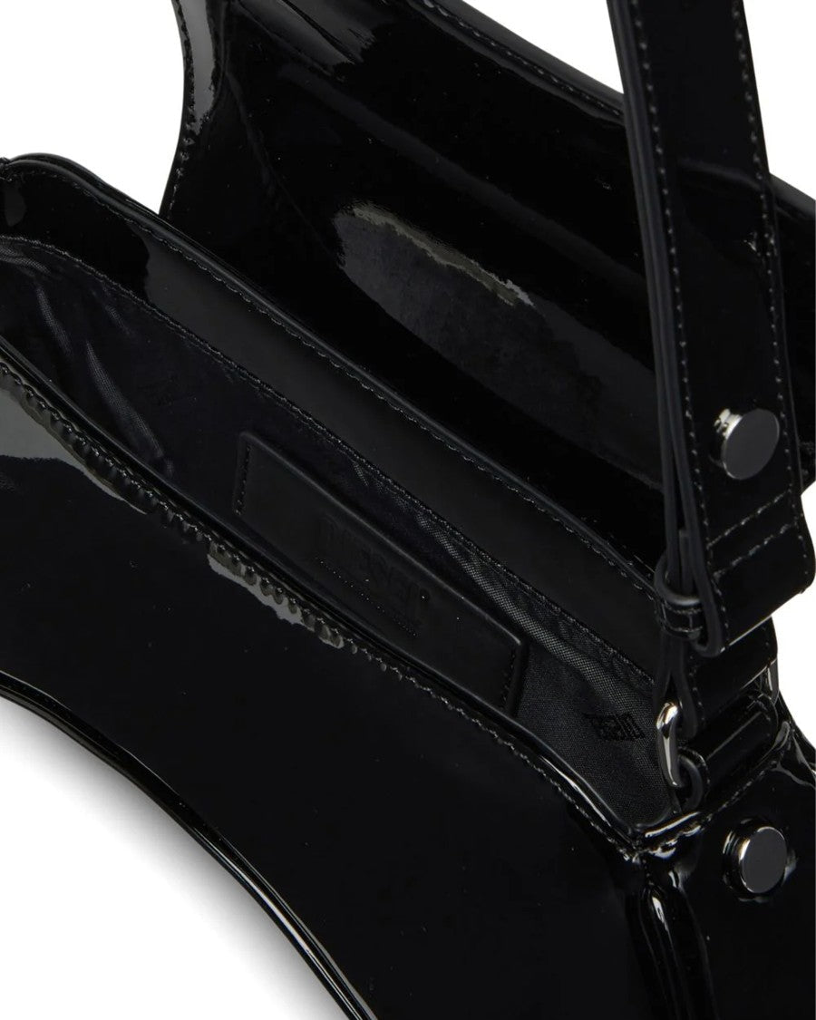 Diesel Curved Black Shoulder Bag With Finish