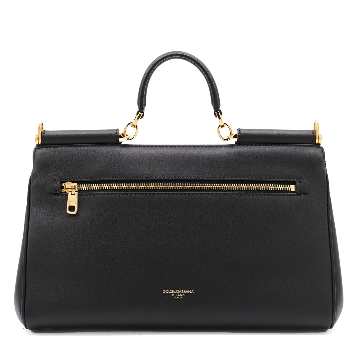 Dolce & Gabbana Black Leather My Sicily Top Handle Bag