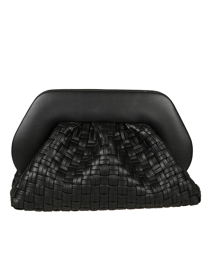 Themoirè Micro Woven Clutch Bag With Structured Frame