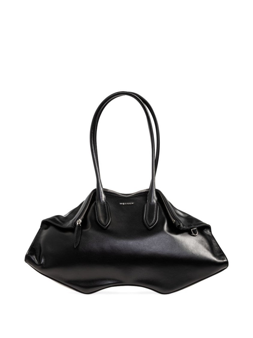 Alexander Mcqueen Elongated Calfskin Handbag With Dual Handles